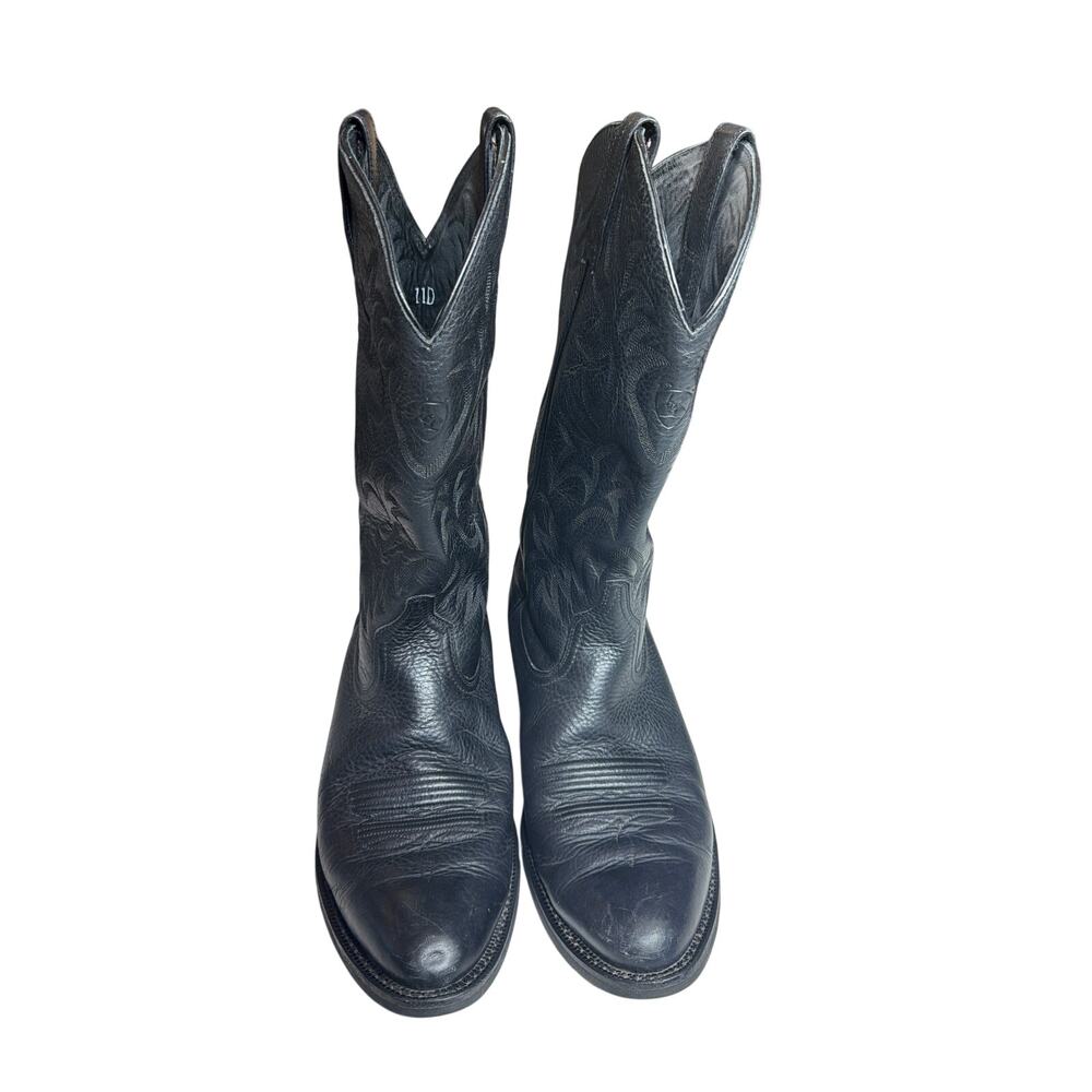 Ariat Heritage Men's 11 D Western Deertan Black Leather R Toe Cowboy Boots